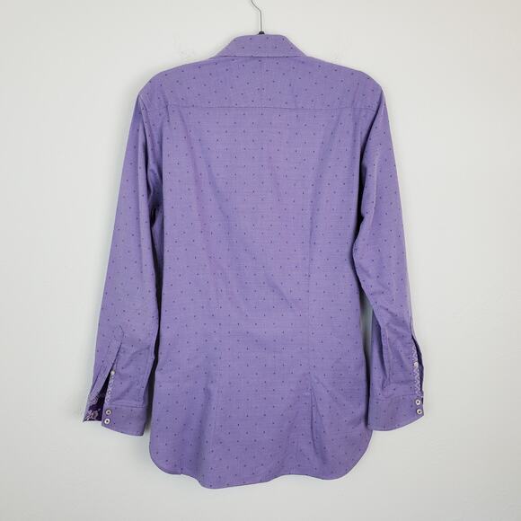 Ted Baker Endurance Dress Shirt Purple Polka Dot Spring Summer Classic Purple - Picture 5 of 11